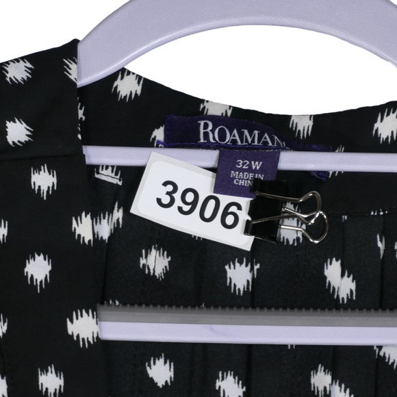 Roamans Blouse Womens Size 32W Button Front Black White Sheer Bow - Picture 10 of 10